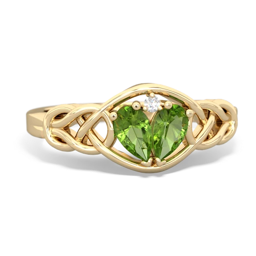 peridot-peridot celtic knot ring