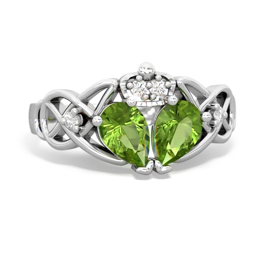 peridot-peridot claddagh ring