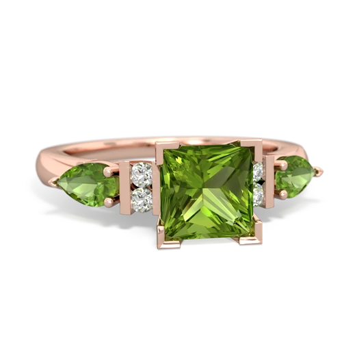 peridot-white topaz engagement ring