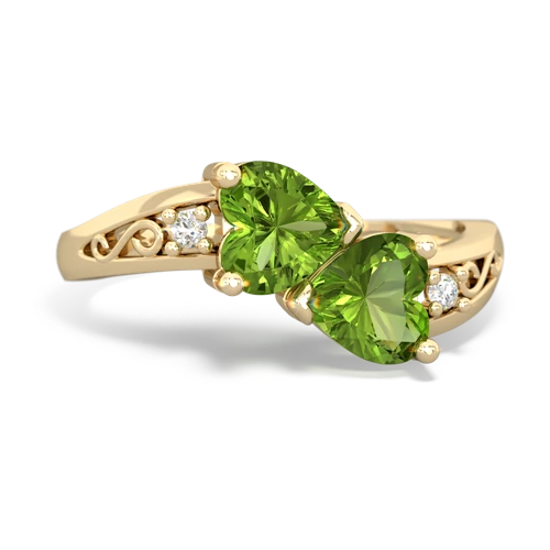 peridot-peridot filligree ring