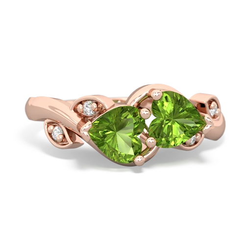 peridot-peridot floral keepsake ring