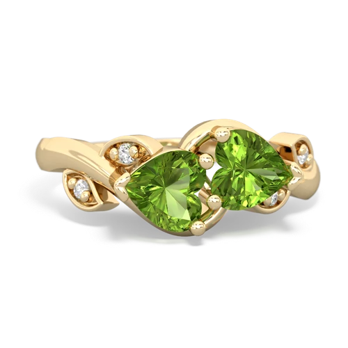 peridot-peridot floral keepsake ring