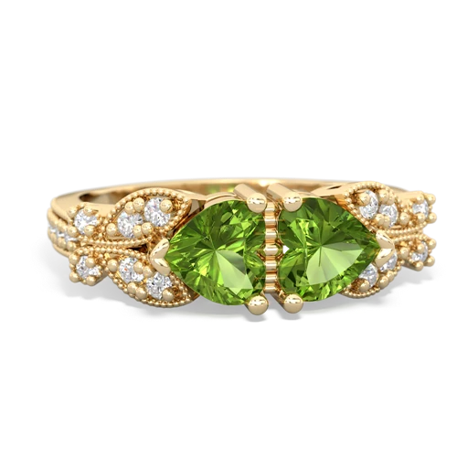 peridot-peridot keepsake butterfly ring