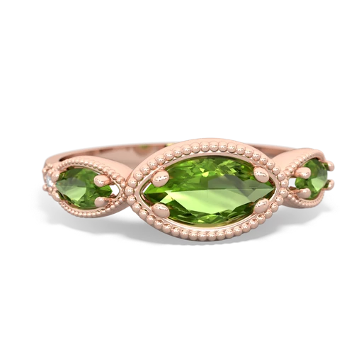 peridot-ruby milgrain marquise ring