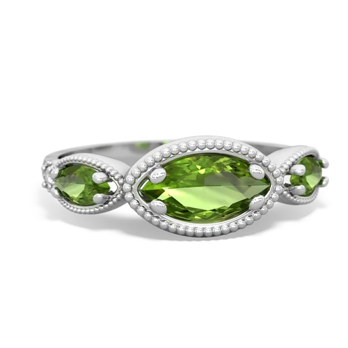 peridot-peridot milgrain marquise ring