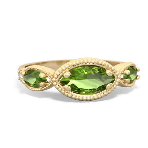 emerald-peridot milgrain marquise ring