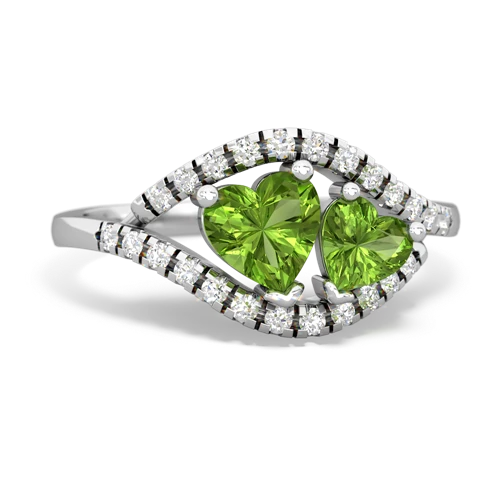 peridot-peridot mother child ring