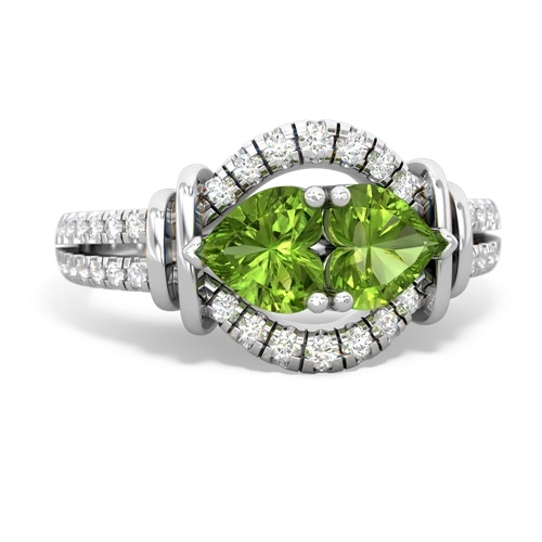 peridot-peridot pave keepsake ring