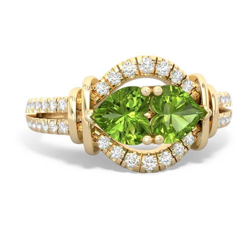 peridot-peridot pave keepsake ring