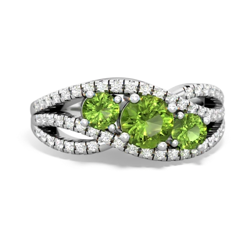 peridot-peridot three stone pave ring