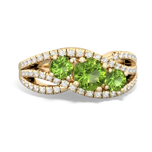 peridot-peridot three stone pave ring