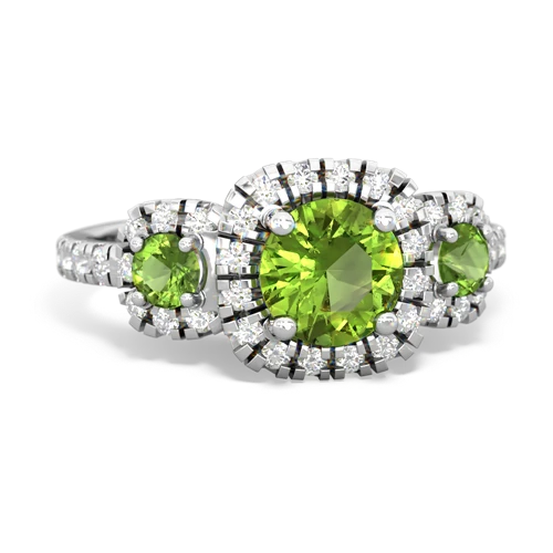 white topaz-emerald three stone regal ring