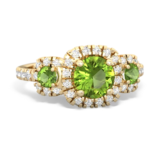 opal-peridot three stone regal ring