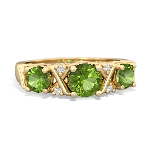 Peridot Genuine Peridot with Genuine Peridot and Lab Created Alexandrite Hugs and Kisses ring Ring