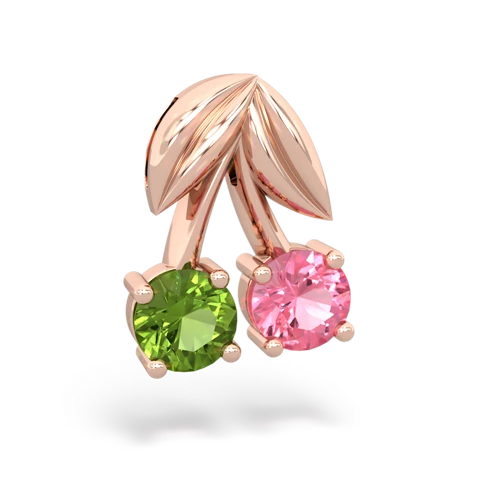 peridot-pink sapphire cherries pendant