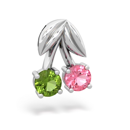 peridot-pink sapphire cherries pendant