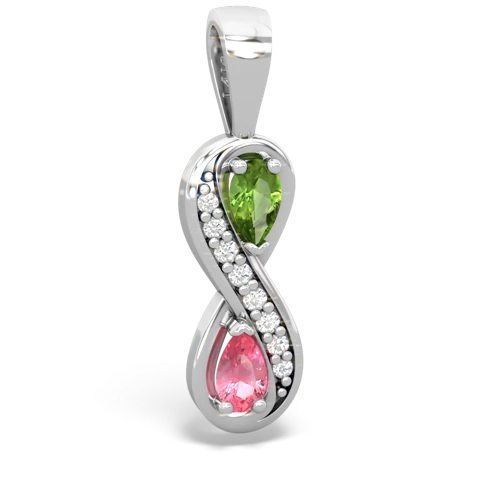 peridot-pink sapphire keepsake infinity pendant
