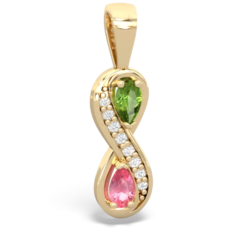 peridot-pink sapphire keepsake infinity pendant