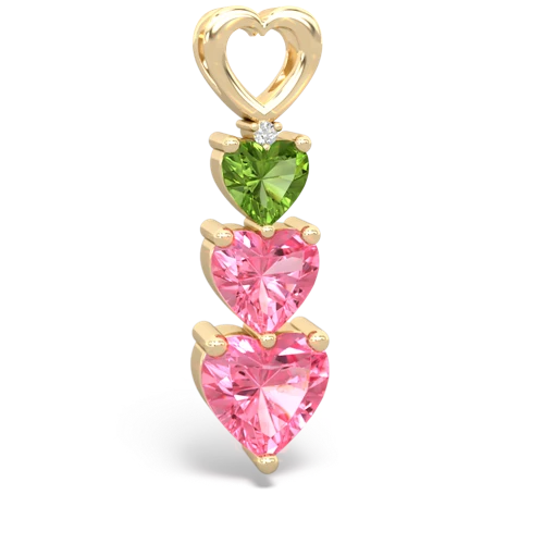 Peridot Genuine Peridot with Lab Created Pink Sapphire and Lab Created Alexandrite Past Present Future pendant Pendant