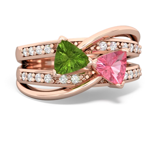 peridot-pink sapphire couture ring