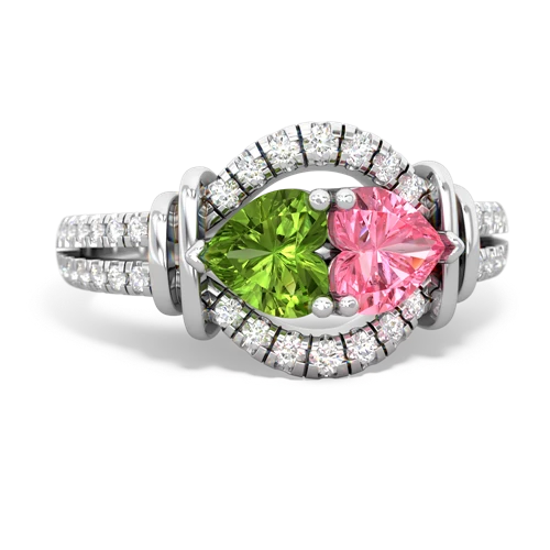 peridot-pink sapphire pave keepsake ring