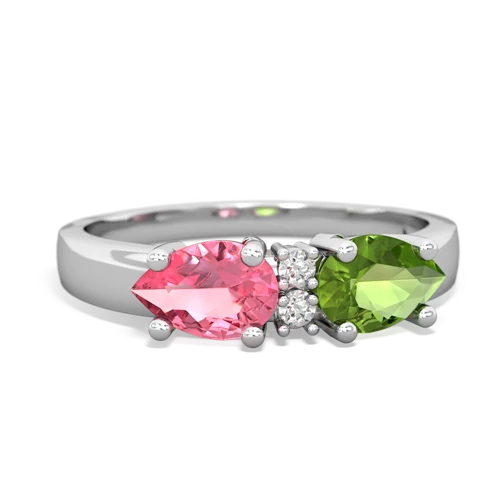 peridot-pink sapphire timeless ring