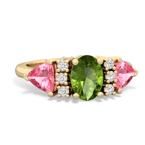 peridot-pink sapphire timeless ring