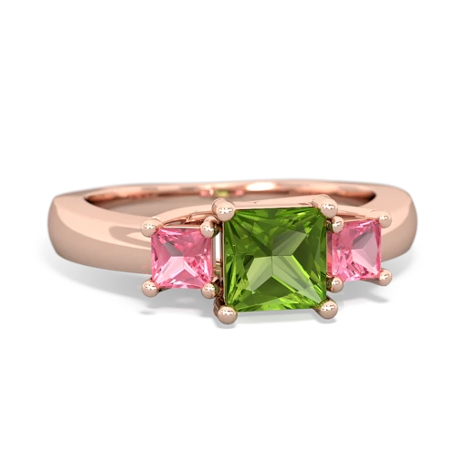 peridot-pink sapphire timeless ring