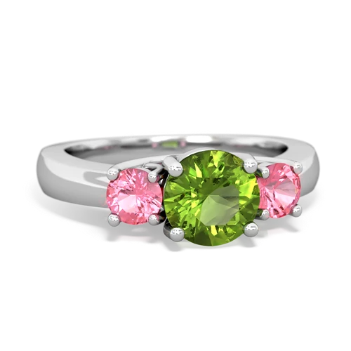 peridot-pink sapphire timeless ring