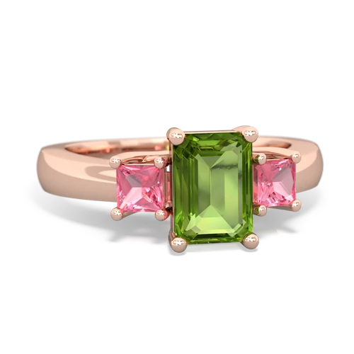 peridot-pink sapphire timeless ring