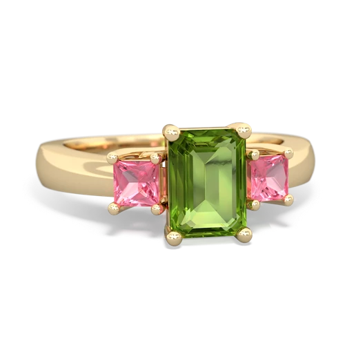 peridot-pink sapphire timeless ring