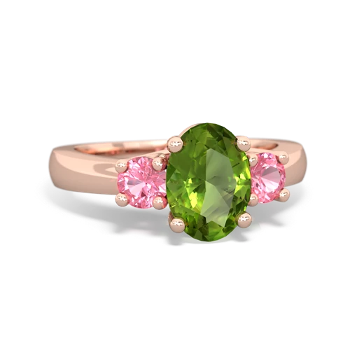 peridot-pink sapphire timeless ring