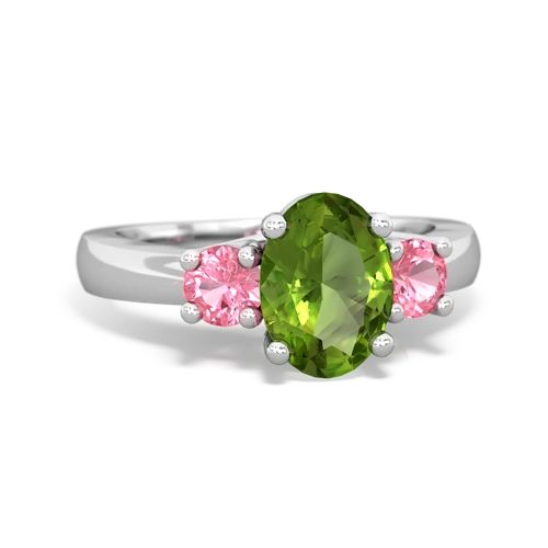 peridot-pink sapphire timeless ring