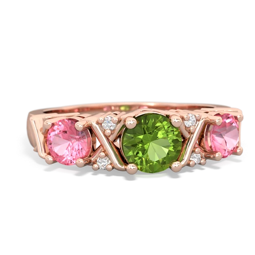 peridot-pink sapphire timeless ring