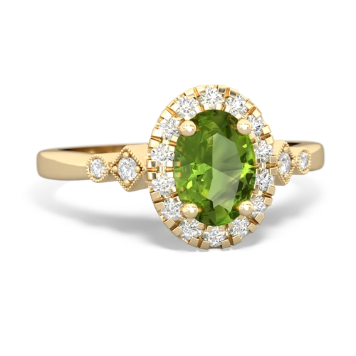 peridot antique halo ring