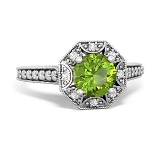 peridot antique hexagon ring