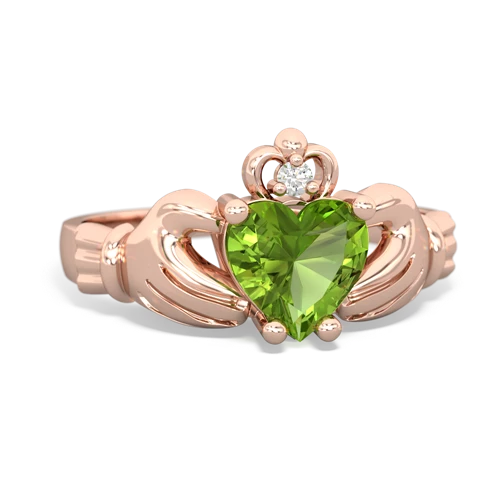 Classic Ladies 14K Rose Gold Silver Claddagh Ring