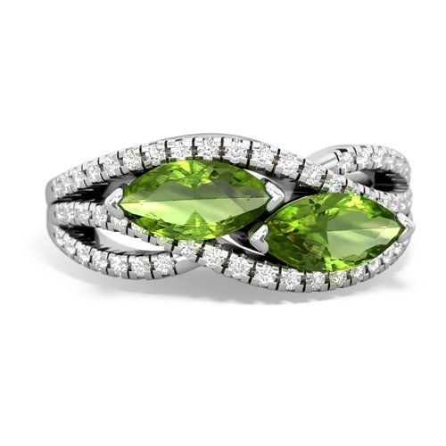 Peridot Diamond Rivers Genuine Peridot ring Ring