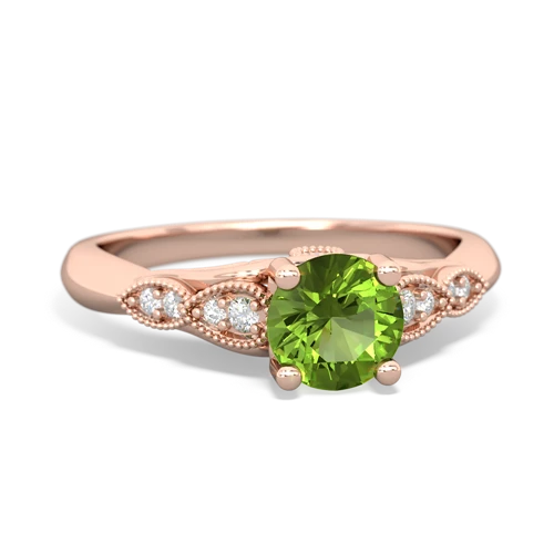 peridot filigree milgrain ring