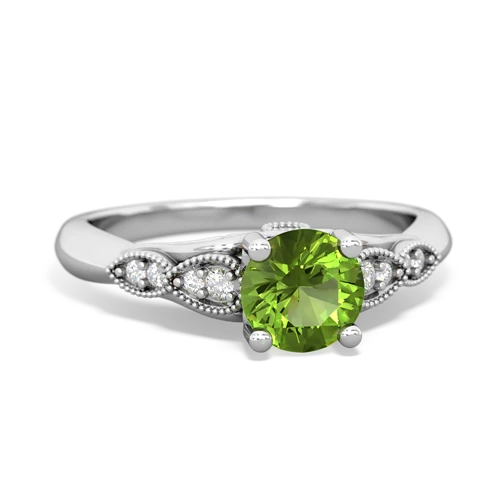 peridot filigree milgrain ring