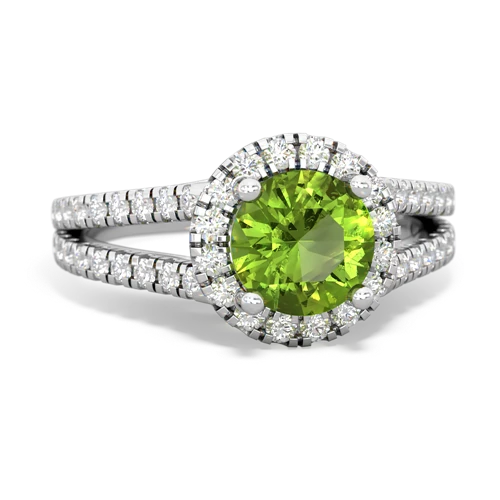 peridot halo pave ring