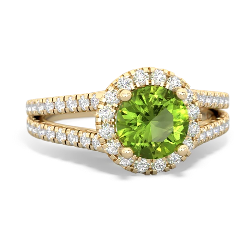 peridot halo pave ring