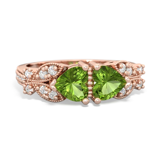 Peridot Diamond Butterflies Genuine Peridot ring Ring