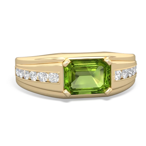 peridot mens channel ring