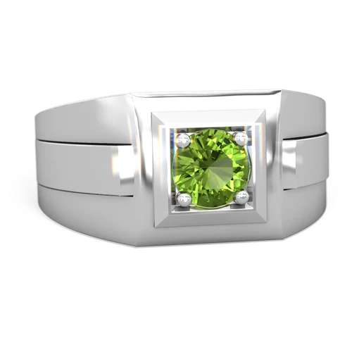 peridot mens round ring