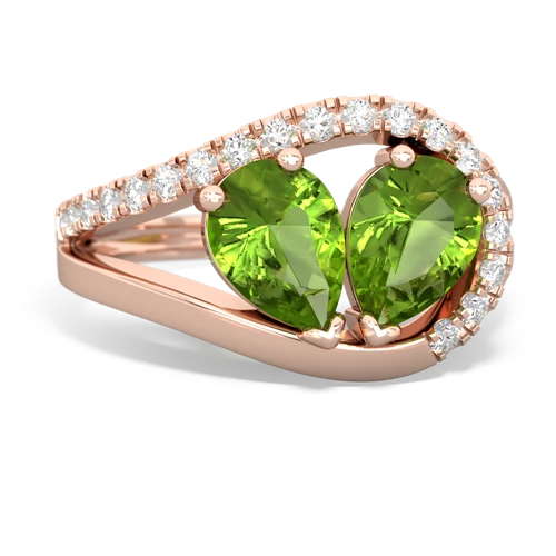 peridot pave heart ring