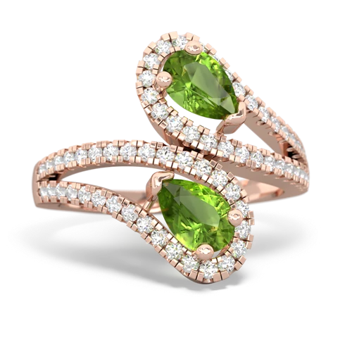 peridot pave swirls ring