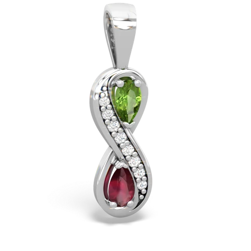 peridot-ruby keepsake infinity pendant