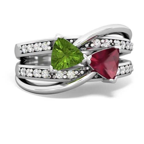 peridot-ruby couture ring