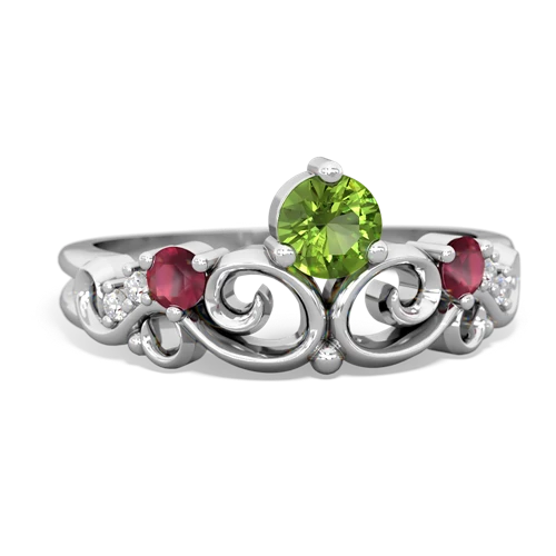 peridot-ruby crown keepsake ring